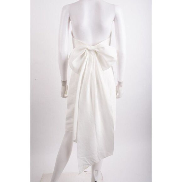 Amsale Womans Bridal Dress Size 4 White Strapless Large Bow Sweetheart Neck NWT - Picture 6 of 8